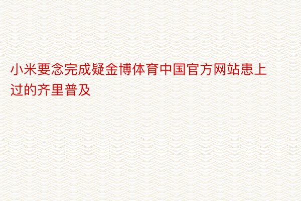小米要念完成疑金博体育中国官方网站患上过的齐里普及