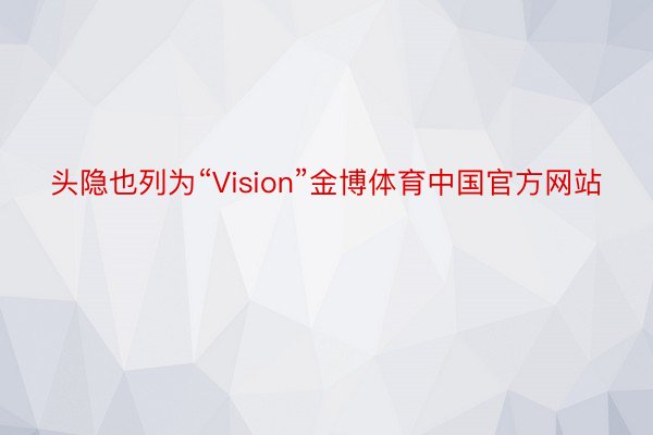 头隐也列为“Vision”金博体育中国官方网站