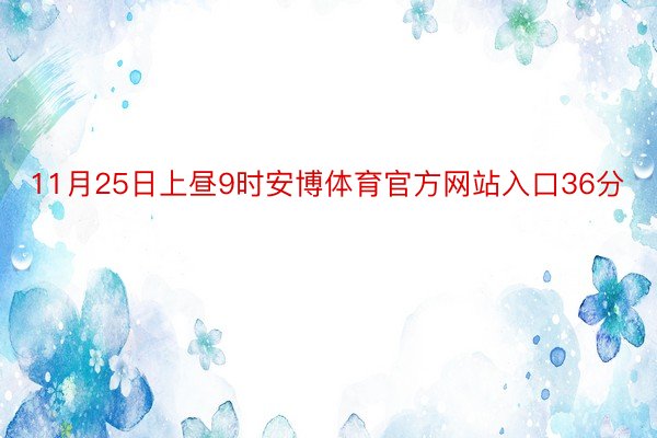 11月25日上昼9时安博体育官方网站入口36分