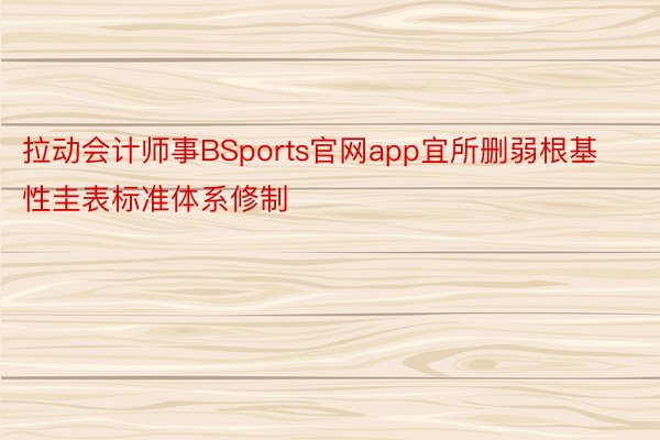 拉动会计师事BSports官网app宜所删弱根基性圭表标准体系修制